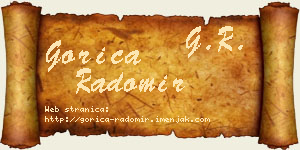 Gorica Radomir vizit kartica